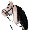 Hobbyhorse Gris avec Crinière Noire par HHLover - Taille M - Profil gauche - Bride Noire