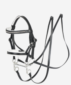 Double Bride Hobby Horse noir Taille L en cuir durable (par Lemieux)
