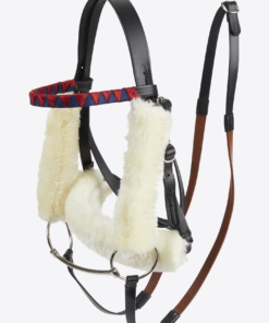 Bride de course taille L pour chevaux bâton en cuir durable (par LeMieux)