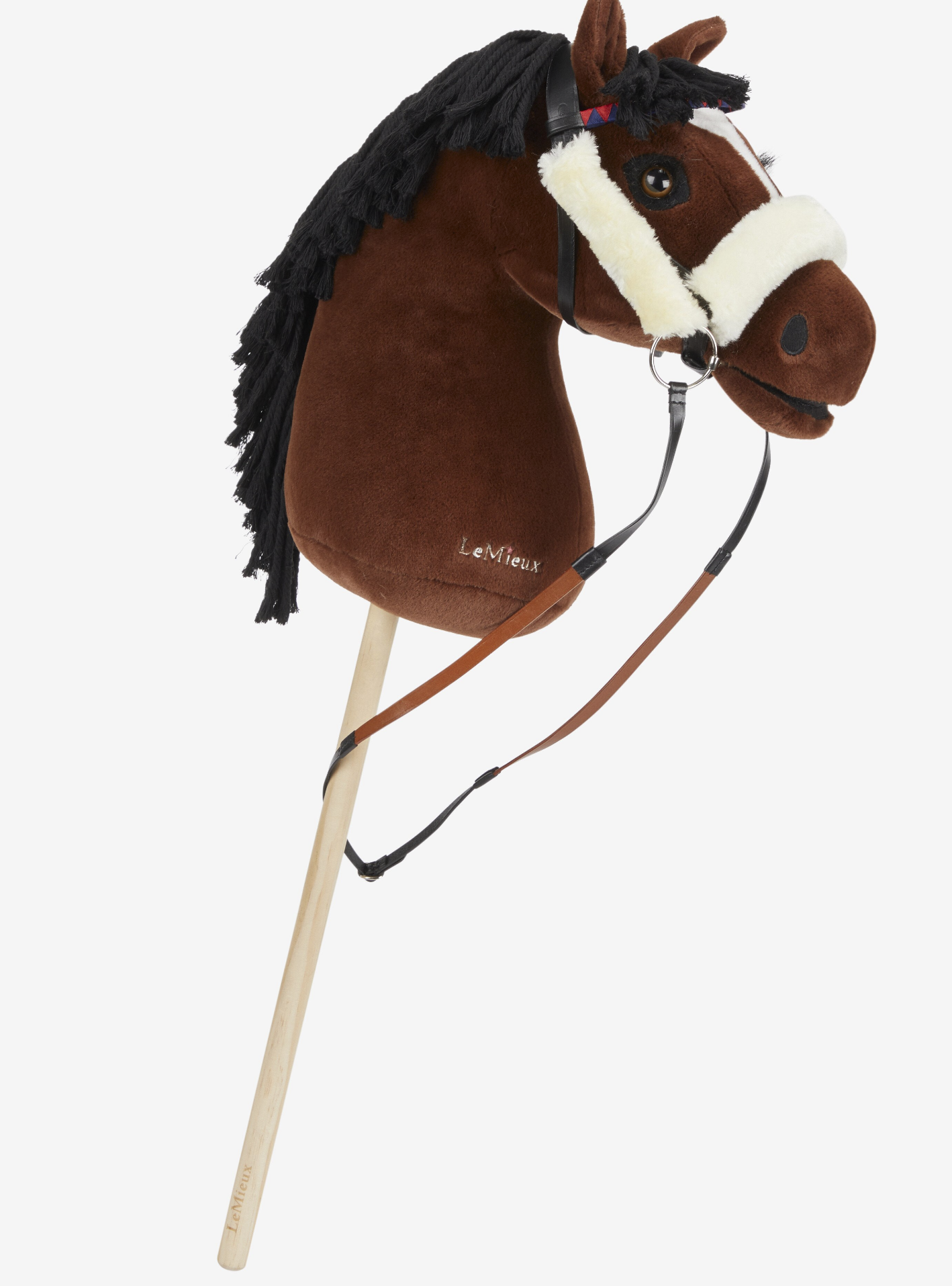 Bride de course taille L pour chevaux bâton en cuir durable (par LeMieux) – Image 4