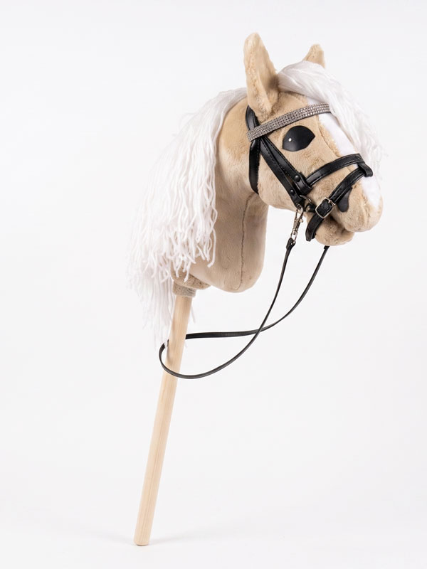 Hobbyhorse Palomino avec Crinière Blanche (par HHLover) – Cheval Bâton Taille M