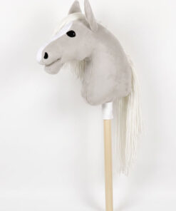 Hobbyhorse Gris Clair avec Crinière Blanche (par HHLover) – Cheval Bâton Taille M – Image 2