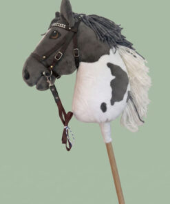 Hobbyhorse pie gris et blanc HOF taille M, crinière grise et blanche – profil gauche