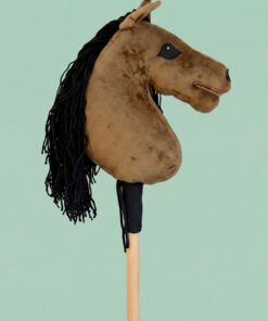 Hobbyhorse Bai avec Crinière Noire (par HWStudio) – Cheval Bâton Taille M