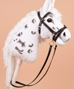 Hobbyhorse blanc tacheté MyHH taille M avec crinière blanche